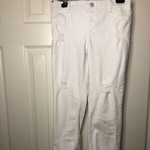 Big girls jeggings. Pure White. Distressed. Size XXL (18). Gently loved.